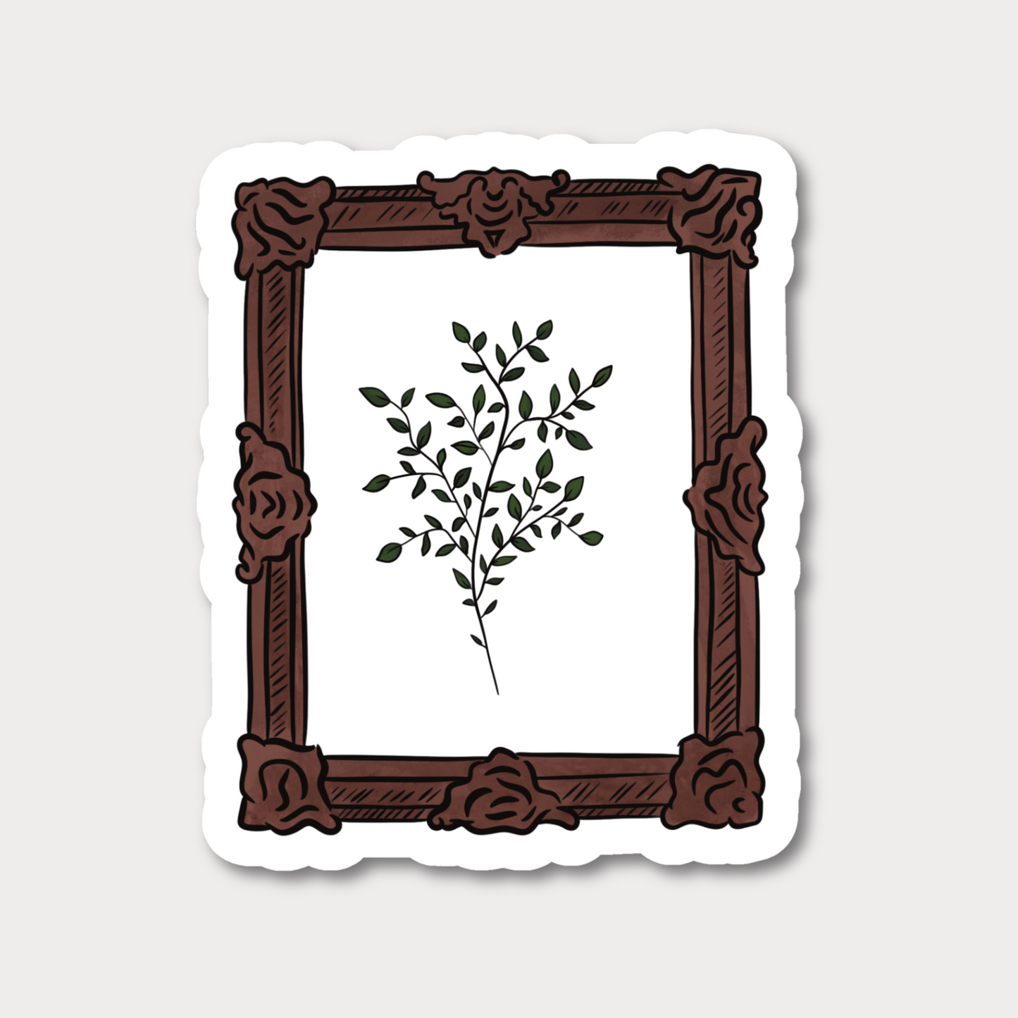 Dark Academia Greenery Clear Sticker