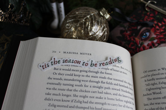 'Tis the Season to be Reading Clear Sticker