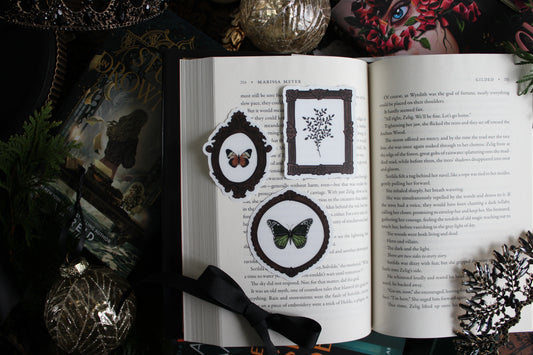 Dark Academia Greenery Clear Sticker