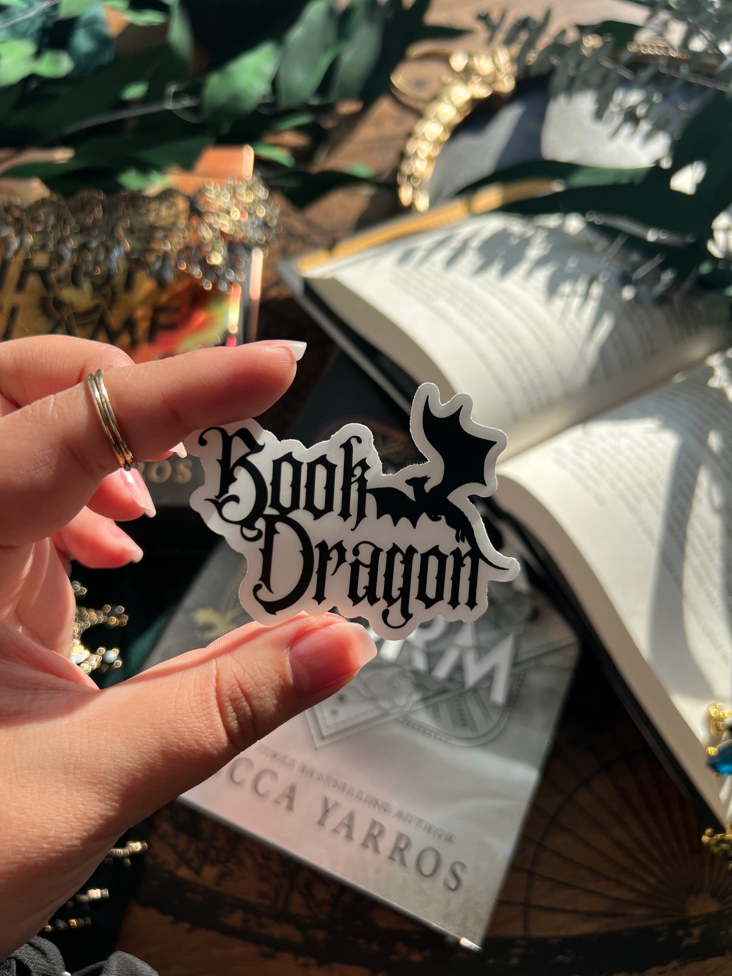 Book Dragon II Clear Sticker