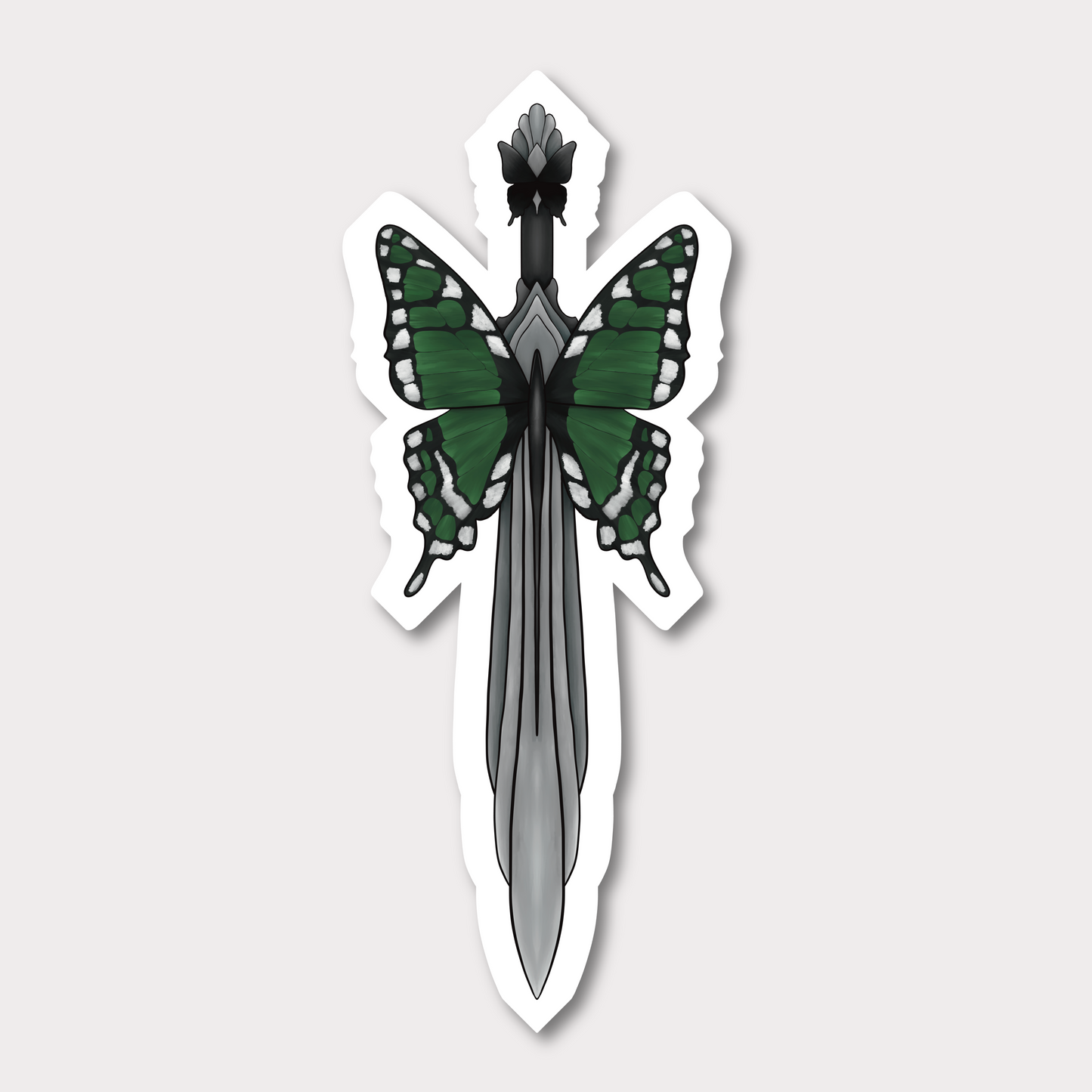 Butterfly Dagger Clear Sticker