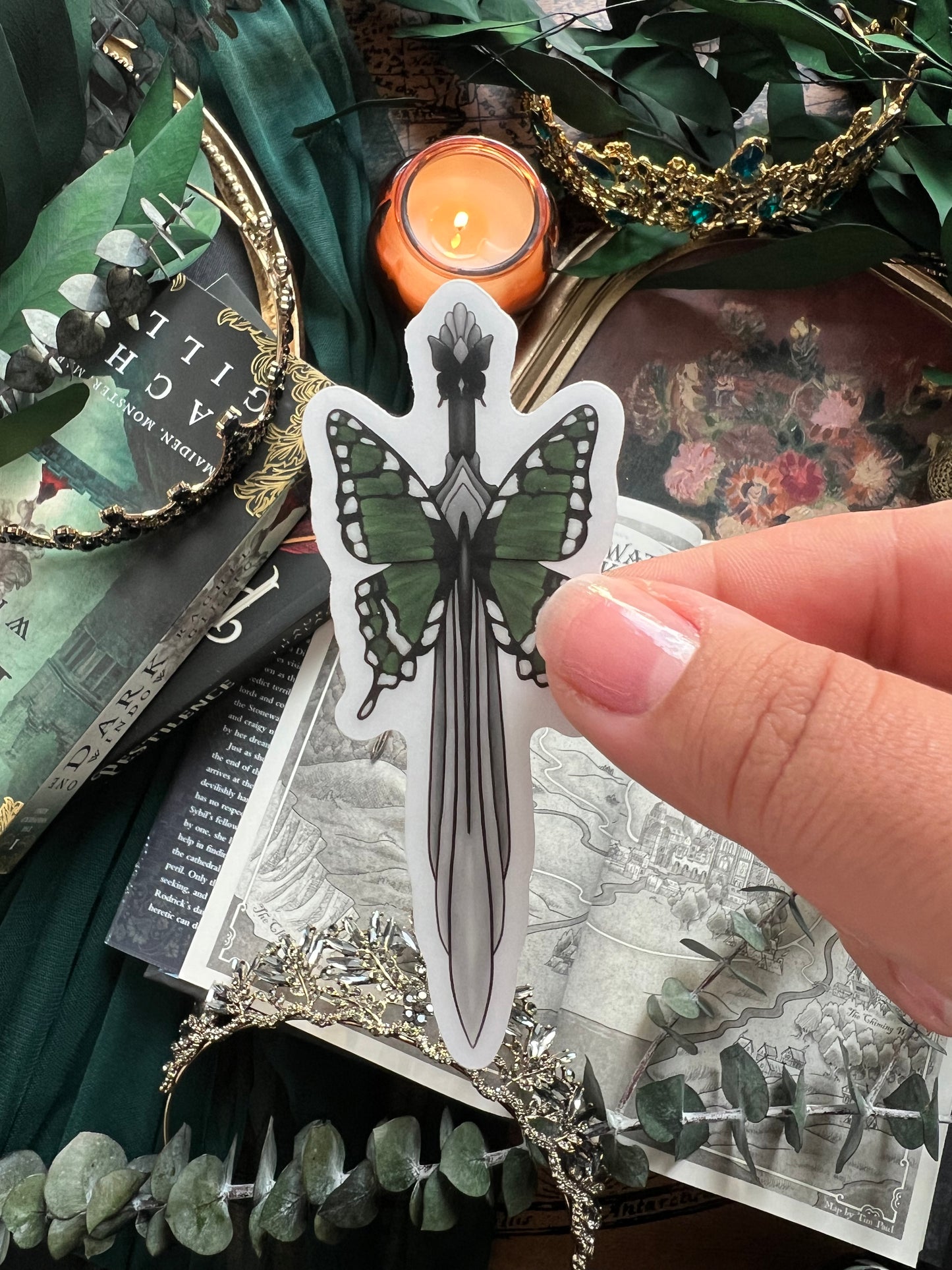 Butterfly Dagger Clear Sticker